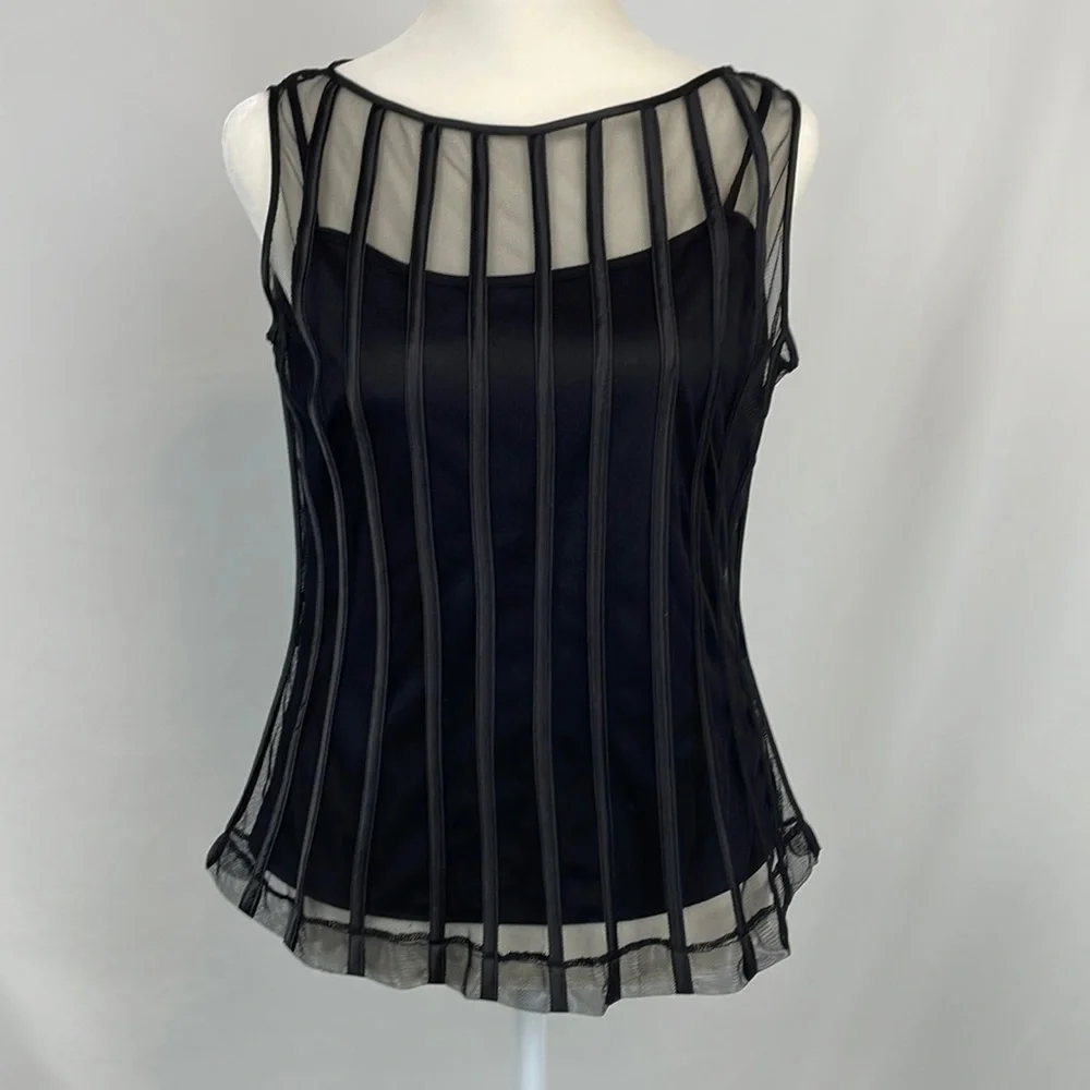 Satin and mesh top - Picture 3 of 6